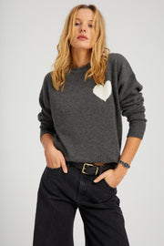 Grey Cashmere Heart Logo Sweatshirt