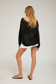 Silky Jersey Off Shoulder Sweater