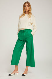 Leather Cropped Baggy Pants