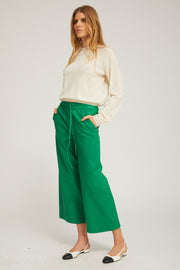 Leather Cropped Baggy Pants