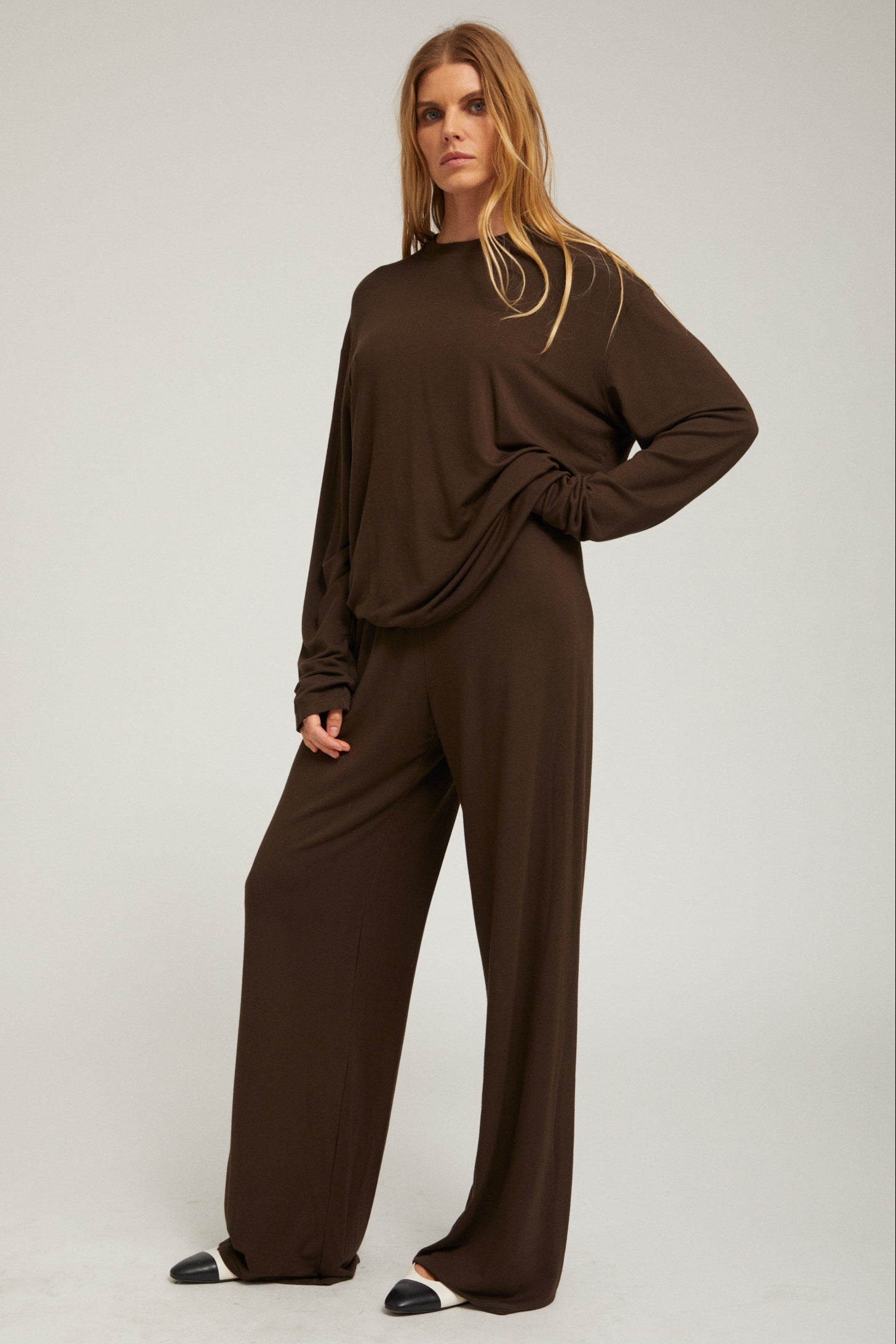 Light French Terry Long Sleeve Oversized Tee
