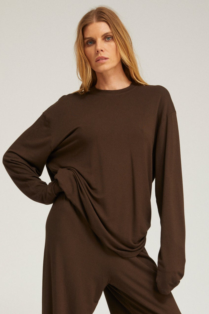 Light French Terry Long Sleeve Oversized Tee