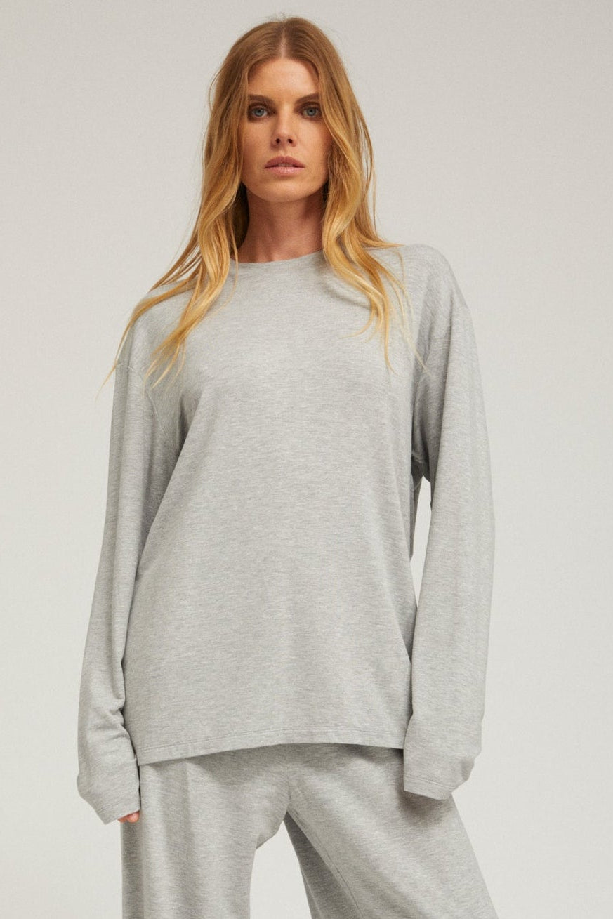 Light French Terry Long Sleeve Oversized Tee
