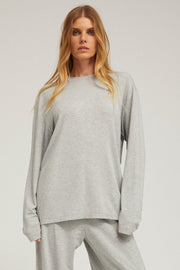 Light French Terry Long Sleeve Oversized Tee