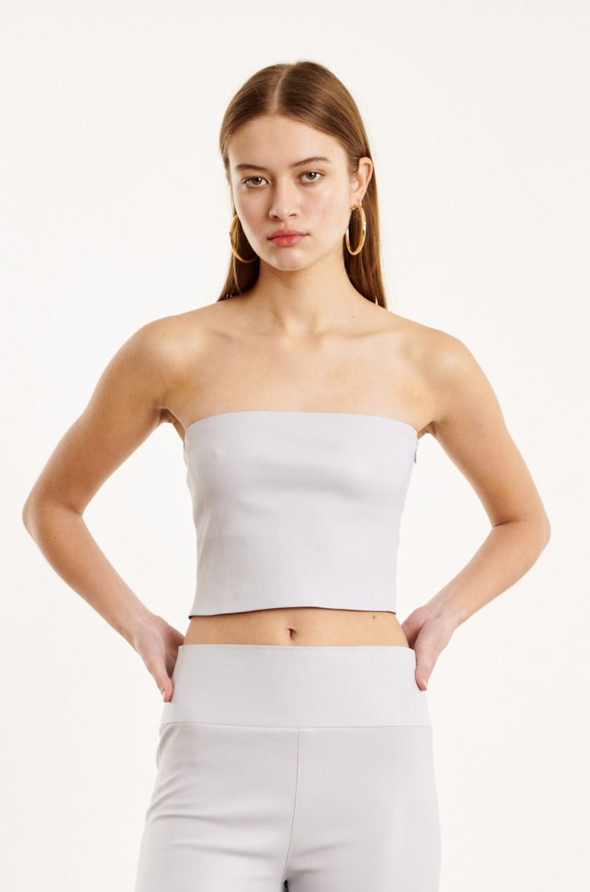 Lilac Leather Micro Tube Top