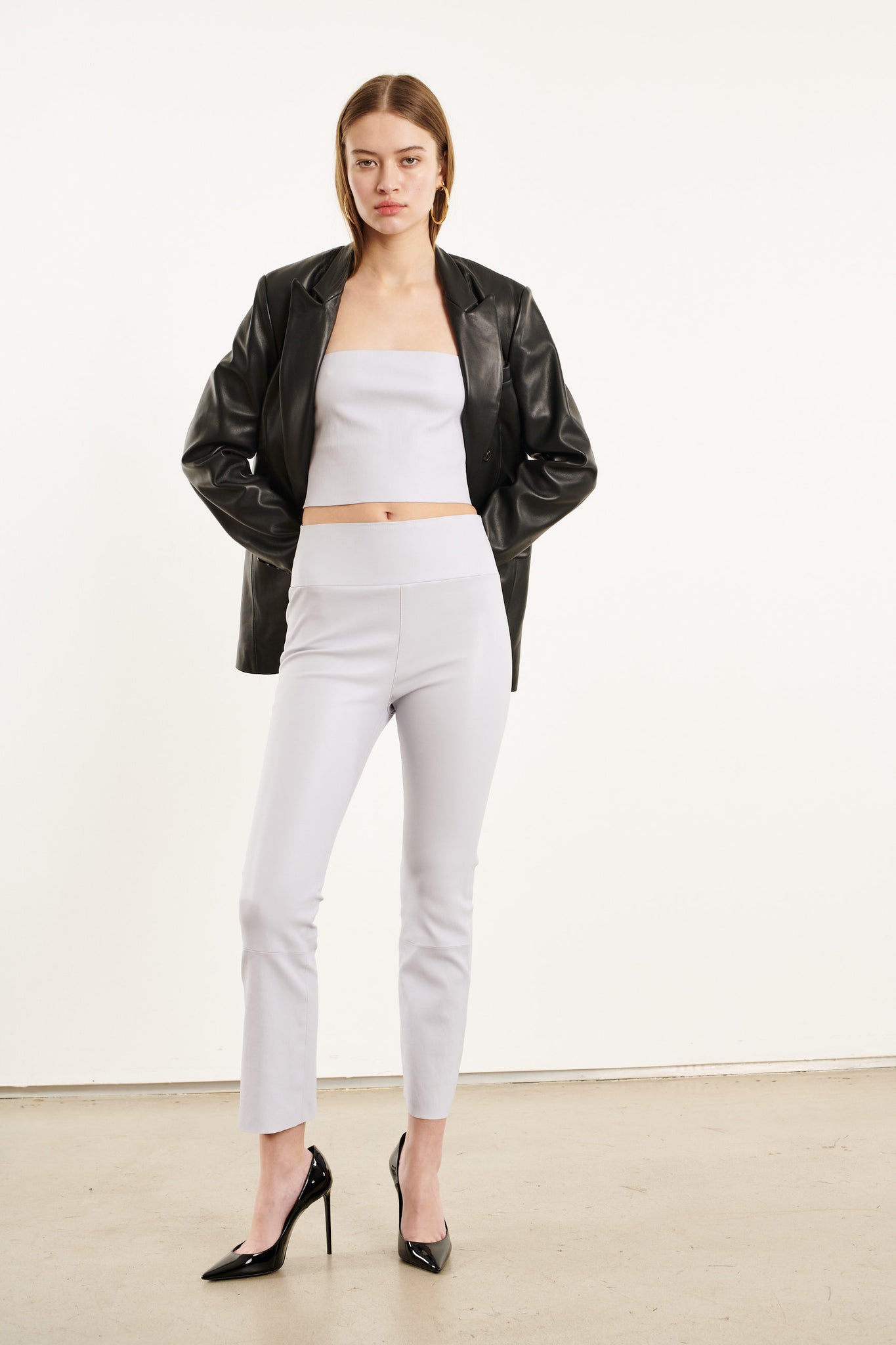 Lilac Leather Micro Tube Top