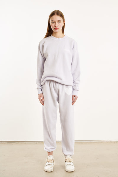 Lilac Fleece Tiny Logo Sweatshirt
