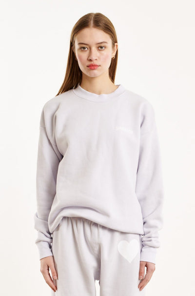Lilac Fleece Tiny Logo Sweatshirt