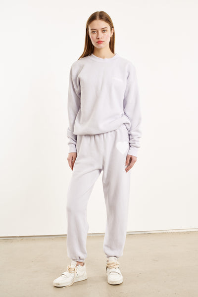 Lilac Fleece Tiny Logo Sweatshirt