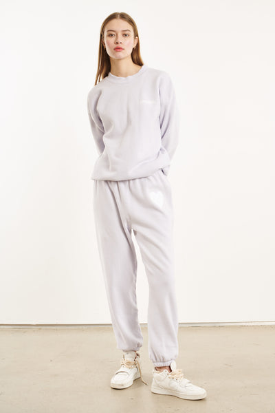 Lilac Fleece Tiny Logo Sweatshirt