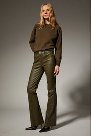 Leather 5 Pocket Micro Flare