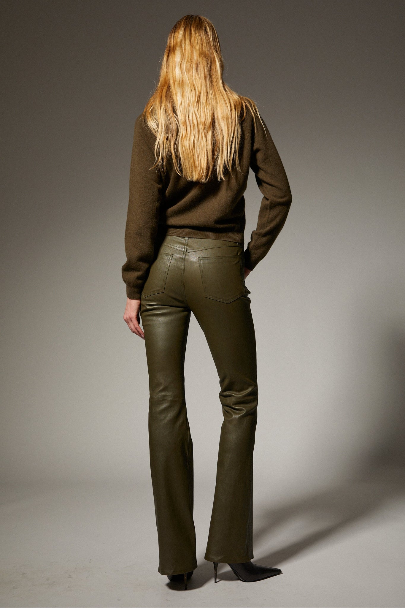Leather 5 Pocket Micro Flare