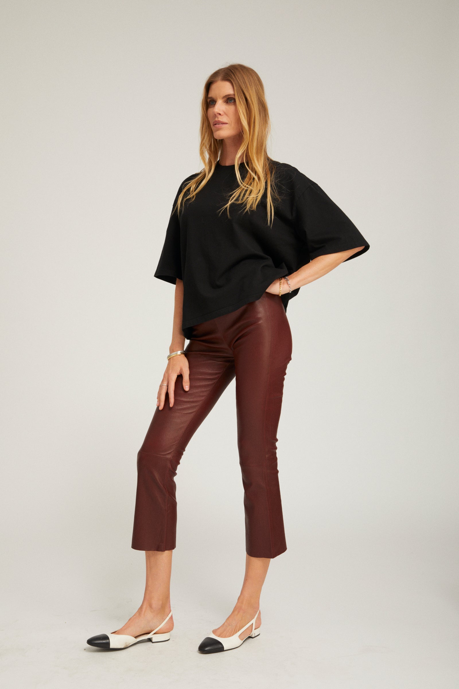 Grace Leather Crop Flare