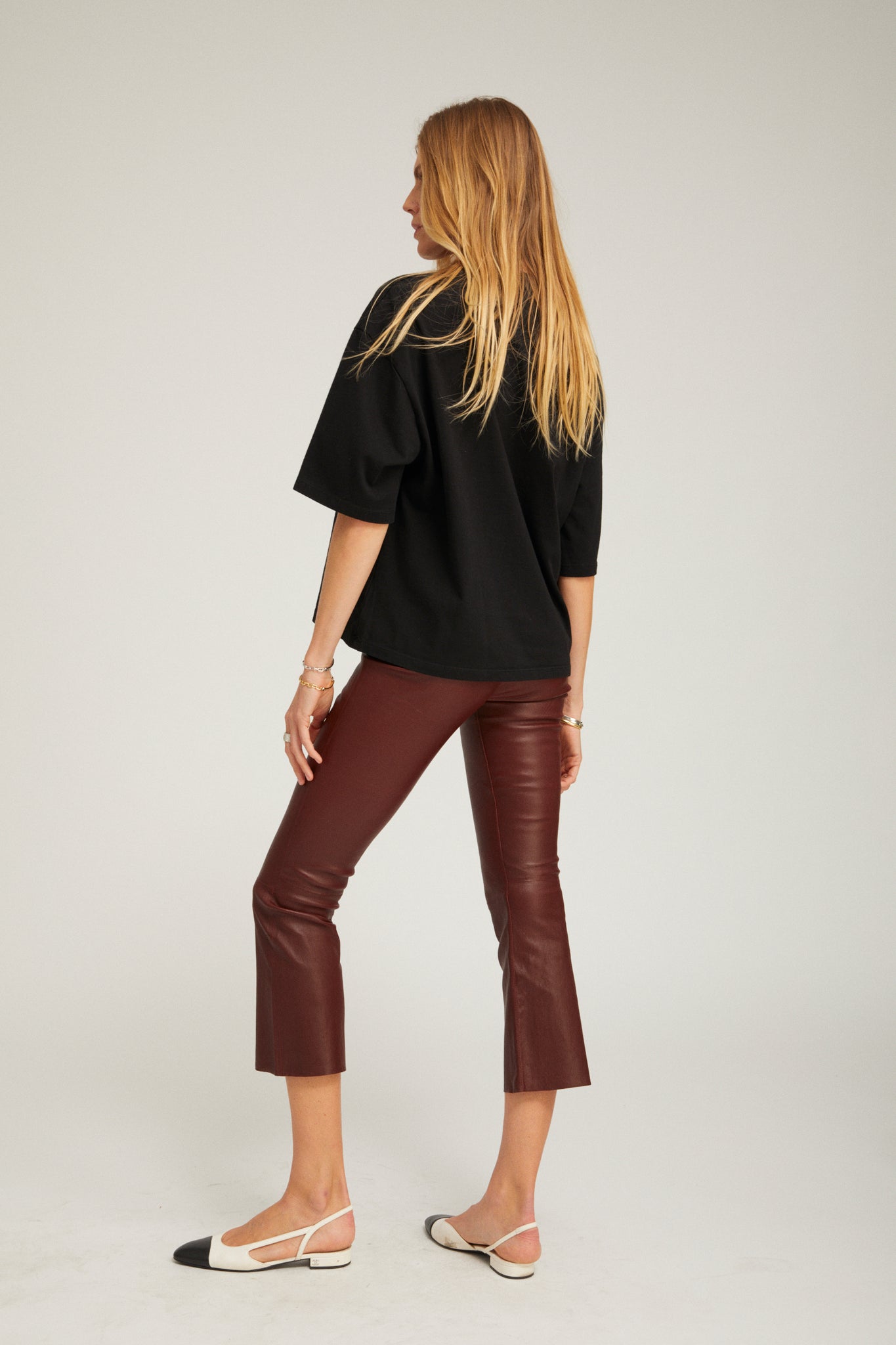 Grace Leather Crop Flare