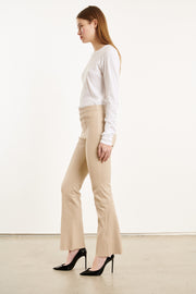 Latte Leather Ankle Flare with Princess Seams