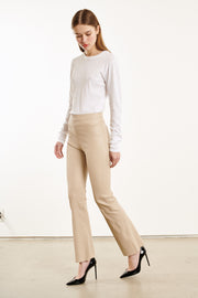 Latte Leather Ankle Flare with Princess Seams
