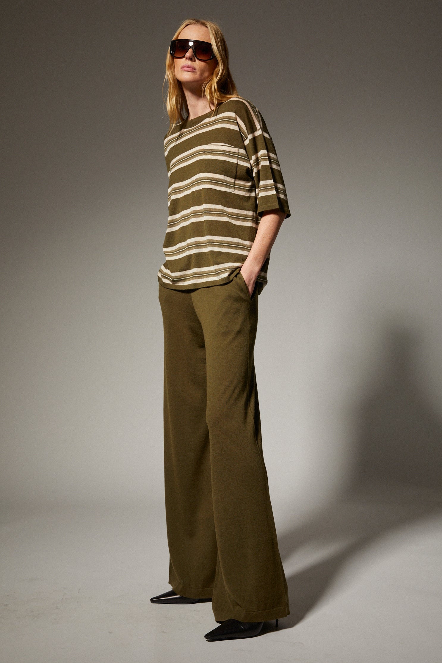 Wide Leg Fine Cashmere Pants