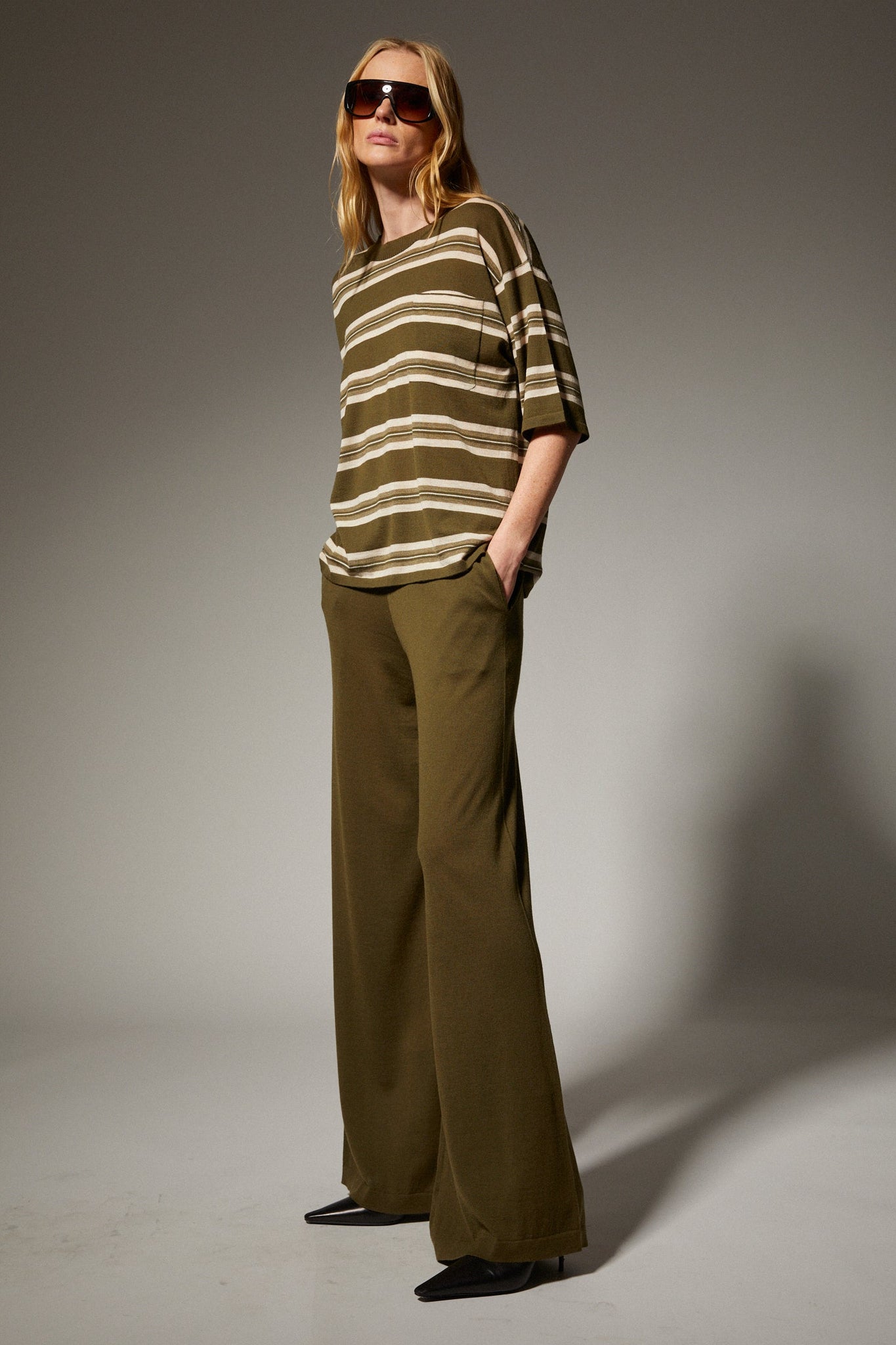 Wide Leg Fine Cashmere Pants
