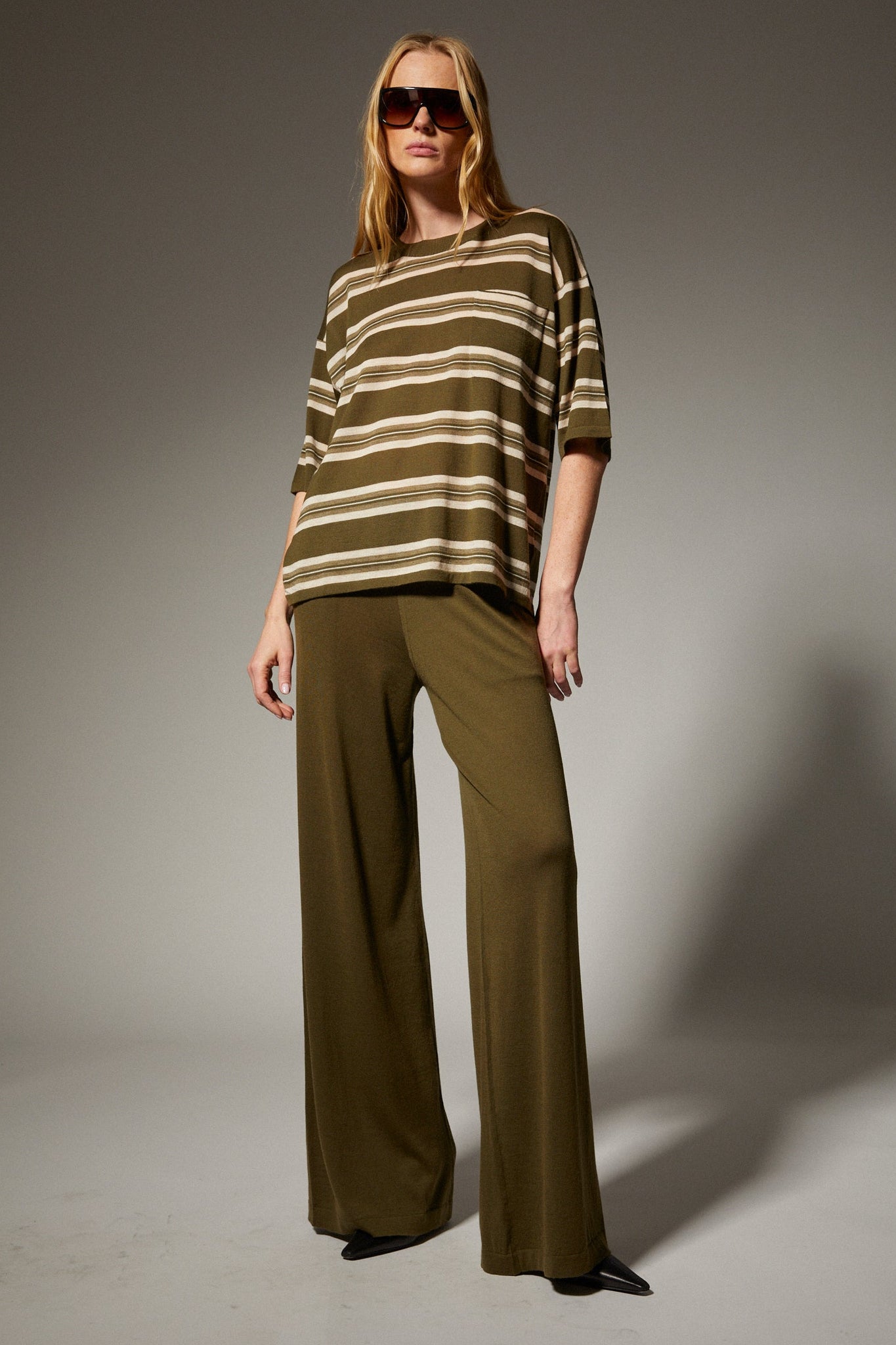 Wide Leg Fine Cashmere Pants