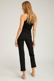 Black Casanova Ankle Flare Pintuck Pants