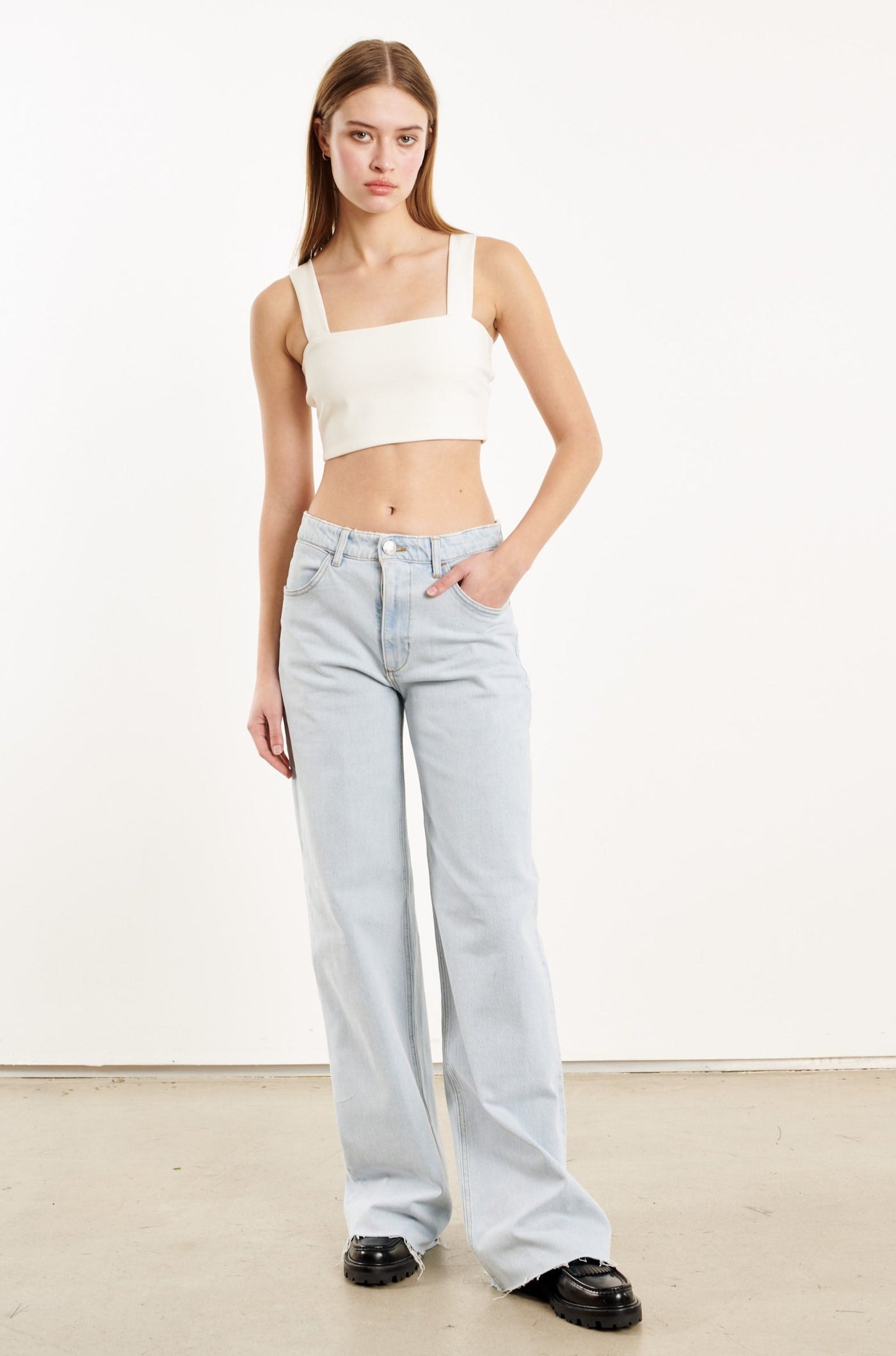 White Micro Tube Top With Straps
