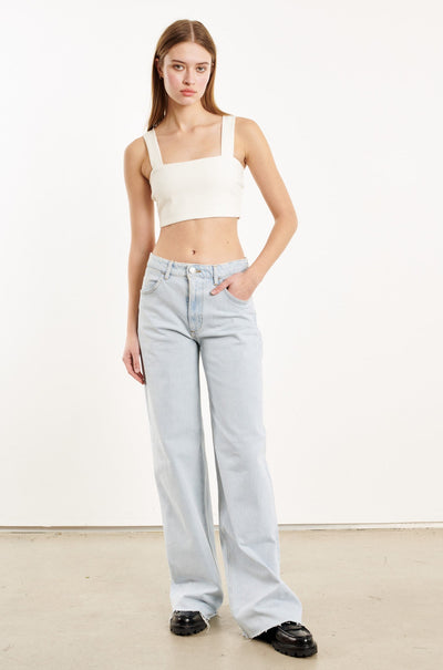 White Micro Tube Top With Straps