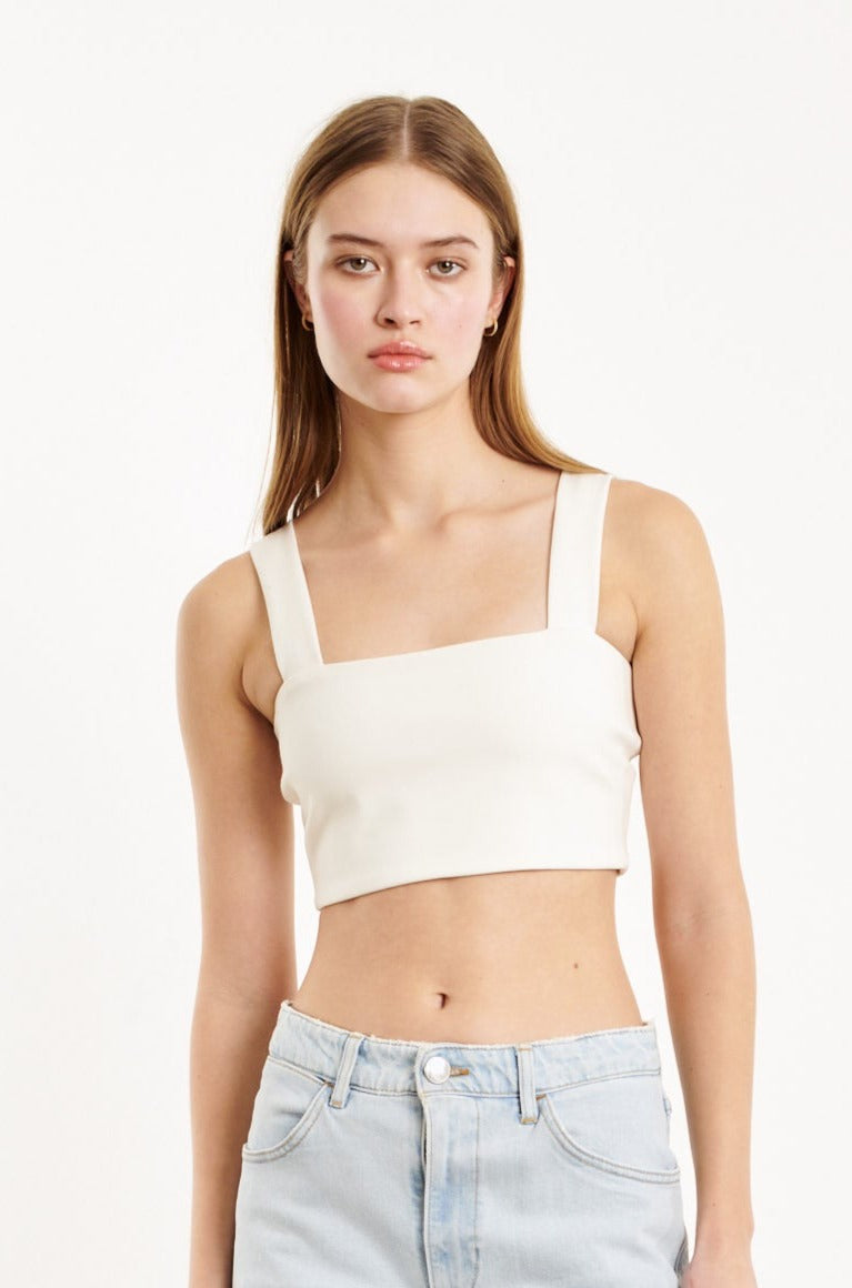White Micro Tube Top With Straps