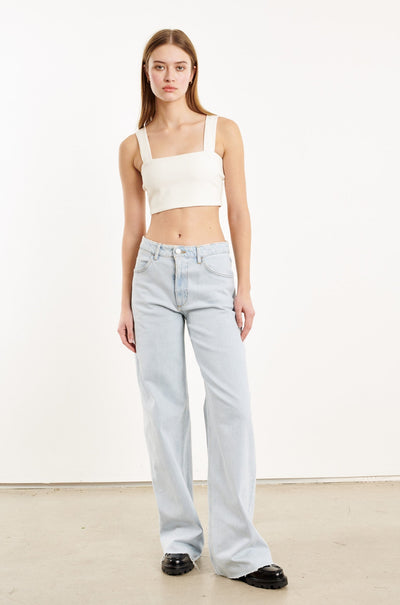 White Micro Tube Top With Straps