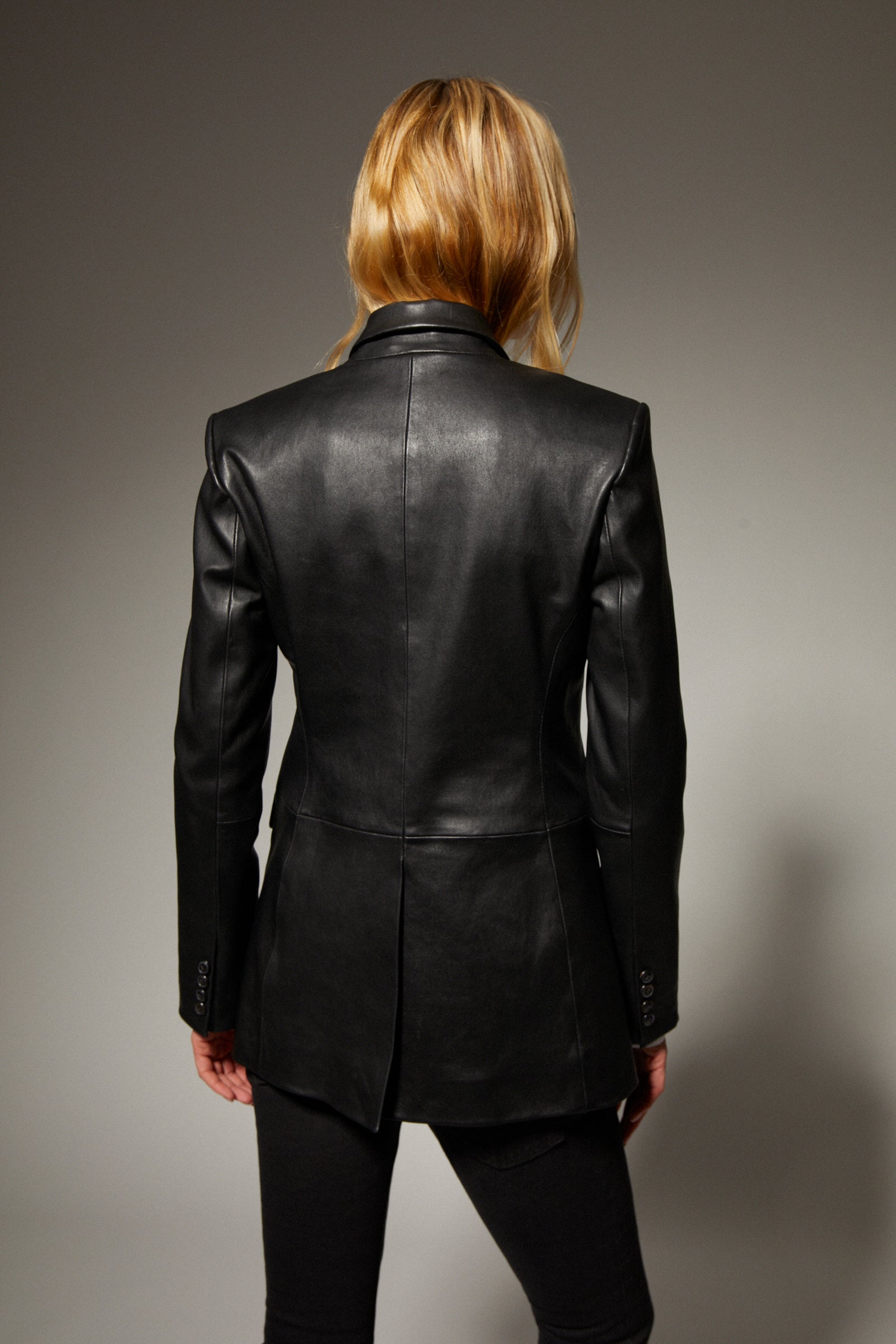 Leather Fitted Blazer