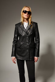 Leather Fitted Blazer