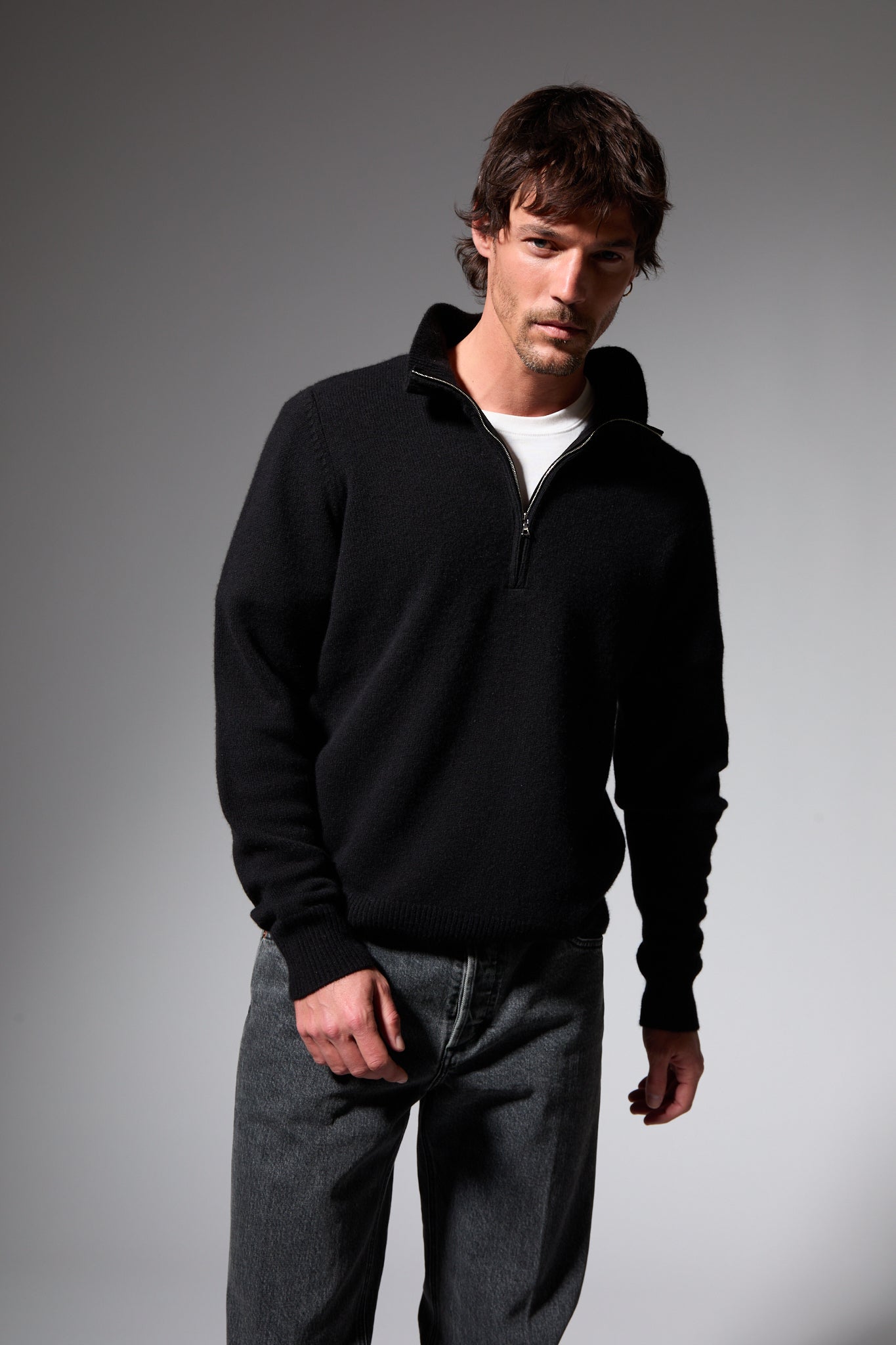 Cashmere Quarter Zip Sweater
