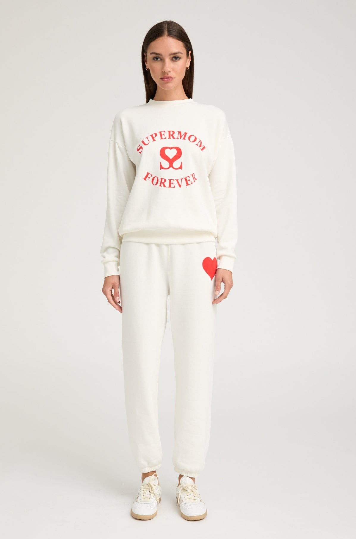 Off White/Red Heart Sweatpants