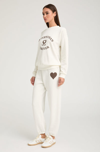 Off White/Brown Heart Sweatpants