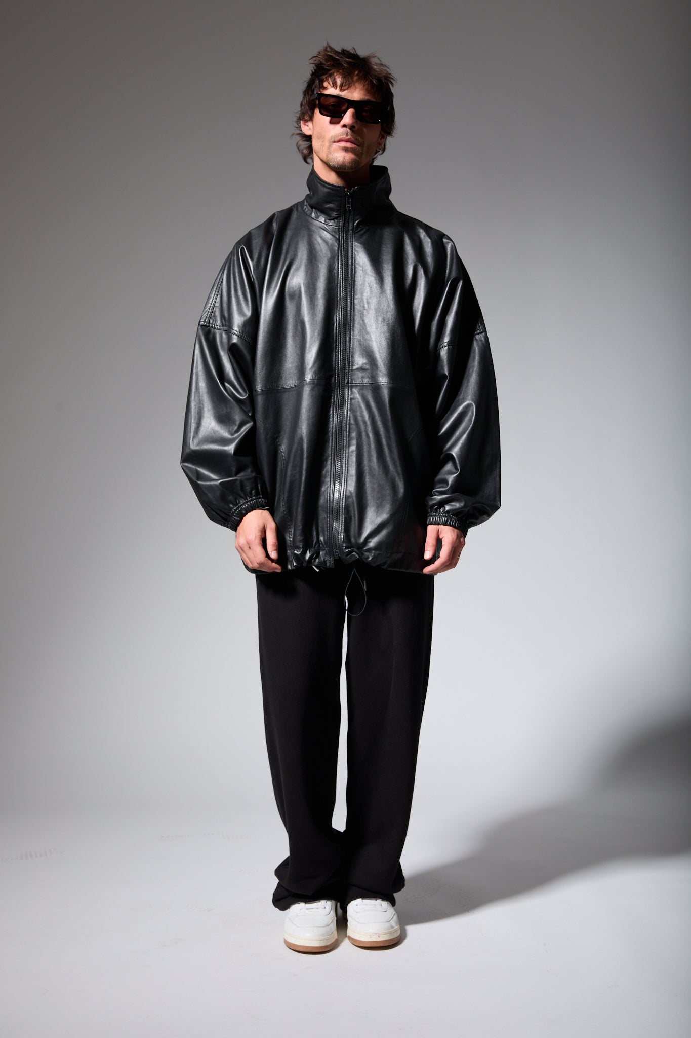 Leather Anorak Jacket