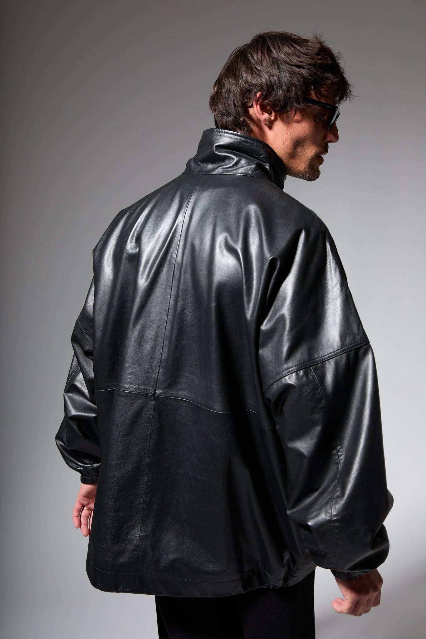 Leather Anorak Jacket