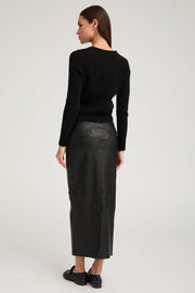 Black Leather Trouser Skirt