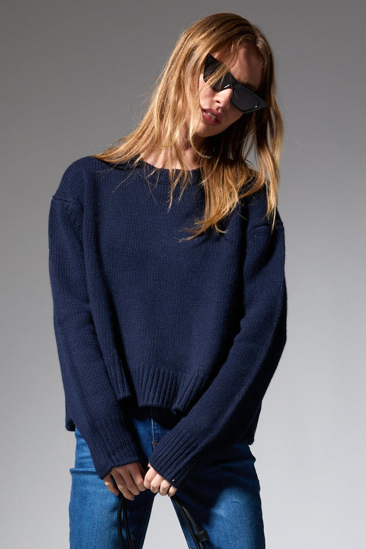 Navy Heavy Cashmere Sweater