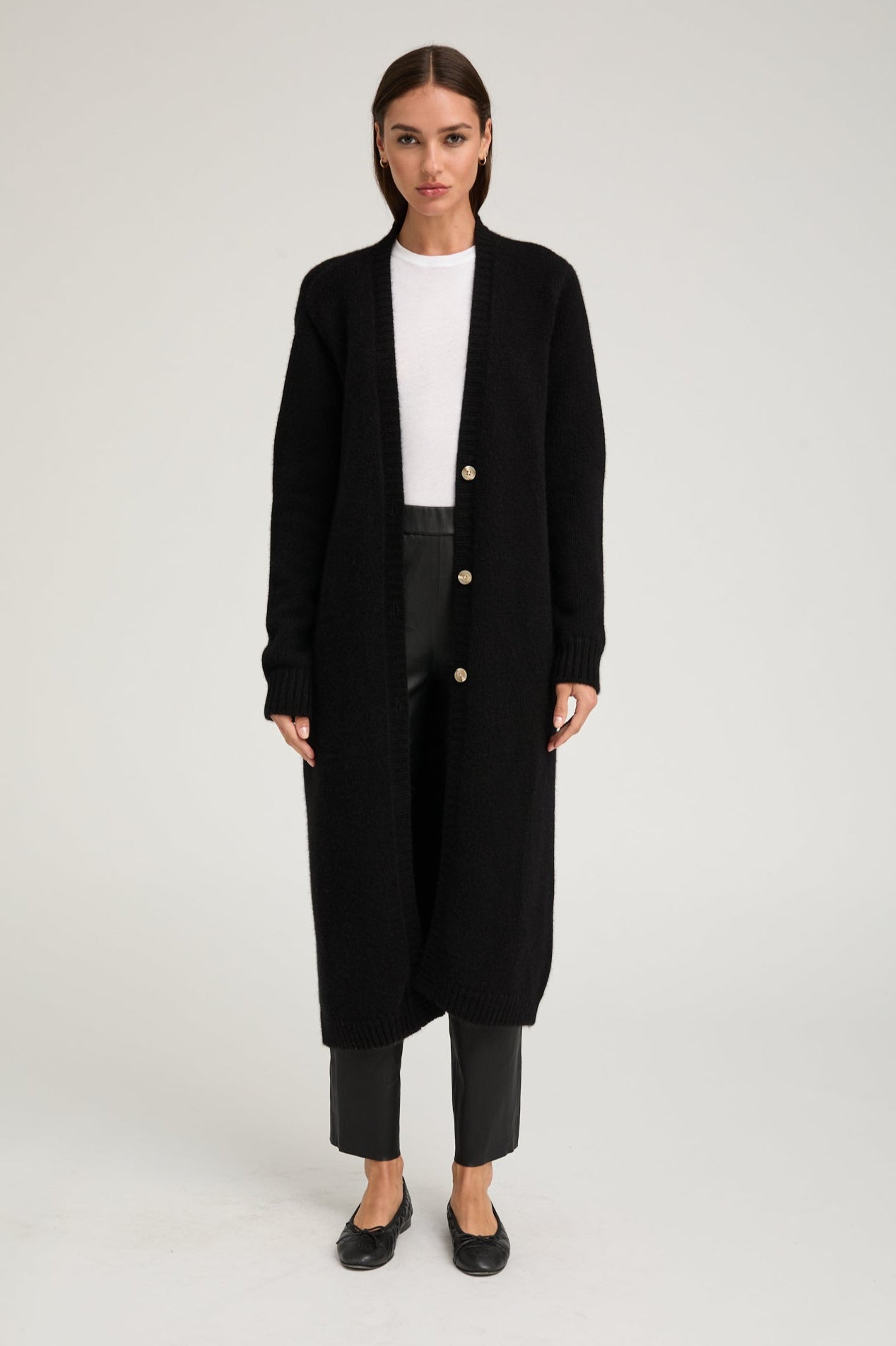 Black Heavy Cashmere Cardigan