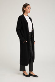 Black Heavy Cashmere Cardigan
