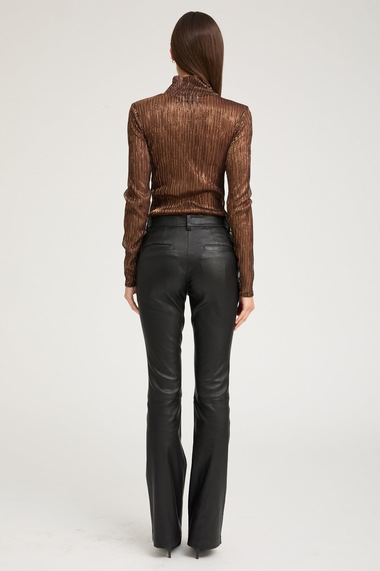 Metallic Bronze Mock Neck