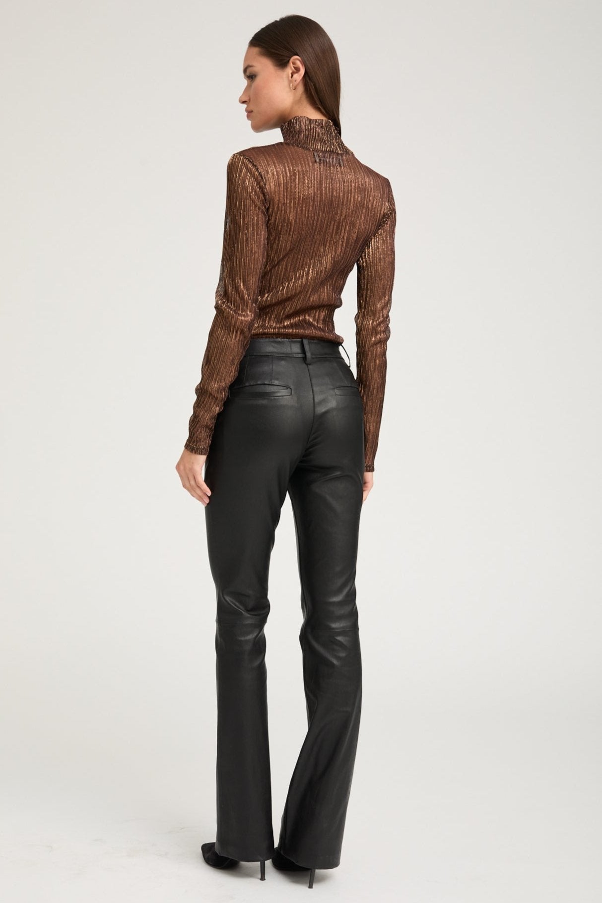 Metallic Bronze Mock Neck