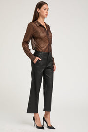 Metallic Bronze Fitted Button Down