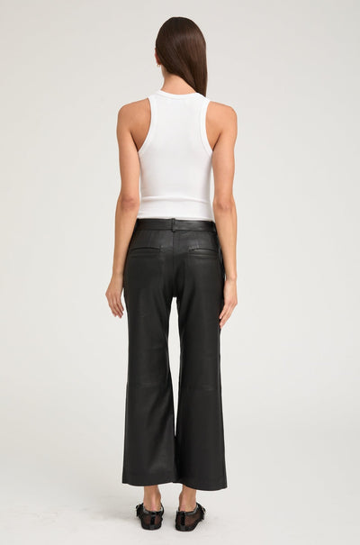 Black Leather Cropped Trousers
