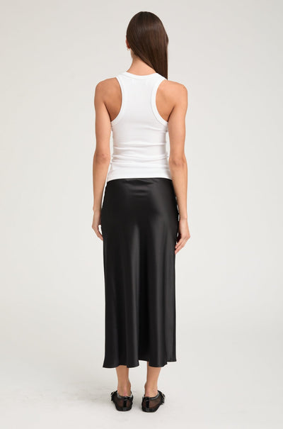 Black Silk Bias Maxi Skirt