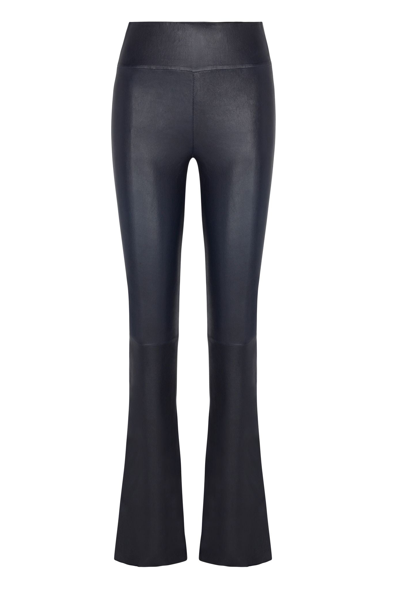 Navy Leather Micro Flare