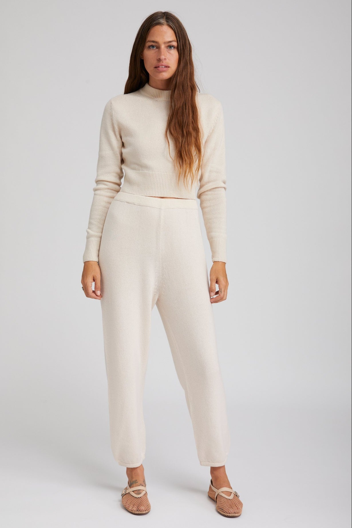 Vintage White Cashmere Sweatpants