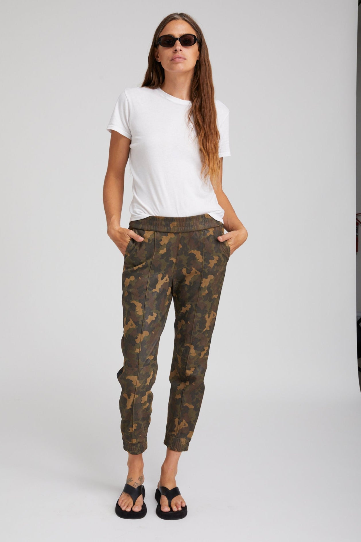 Camo Suede Athletic Slim Fit Joggers