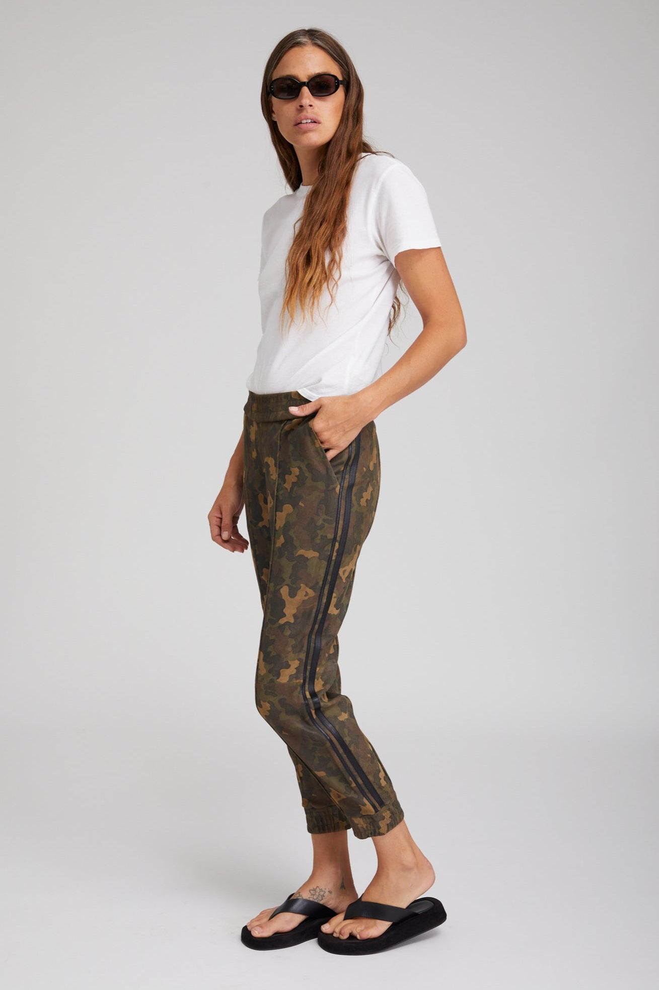 Camo Suede Athletic Slim Fit Joggers