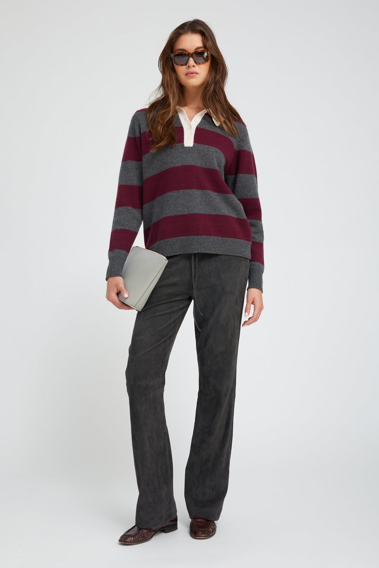 Suede Straight Leg Pants