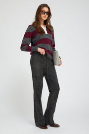 Suede Straight Leg Pants
